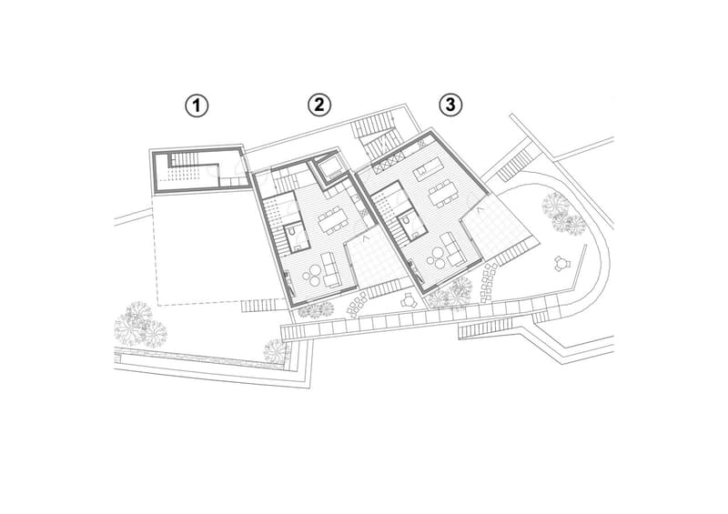 Plan rez-de-chaussée villas - Accès plain-pied