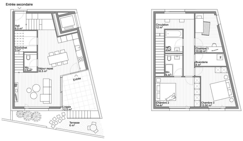 Plans d'étages Villa Centre
