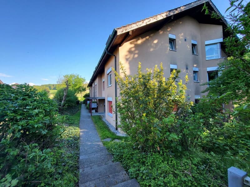 Appartement de 3.5 pces au rez-de-chaussée avec terrasse et pelouse / 3.5-Zimmer-Wohnung im Erdgeschoss mit Terrasse und Rasen Bösingen (5)