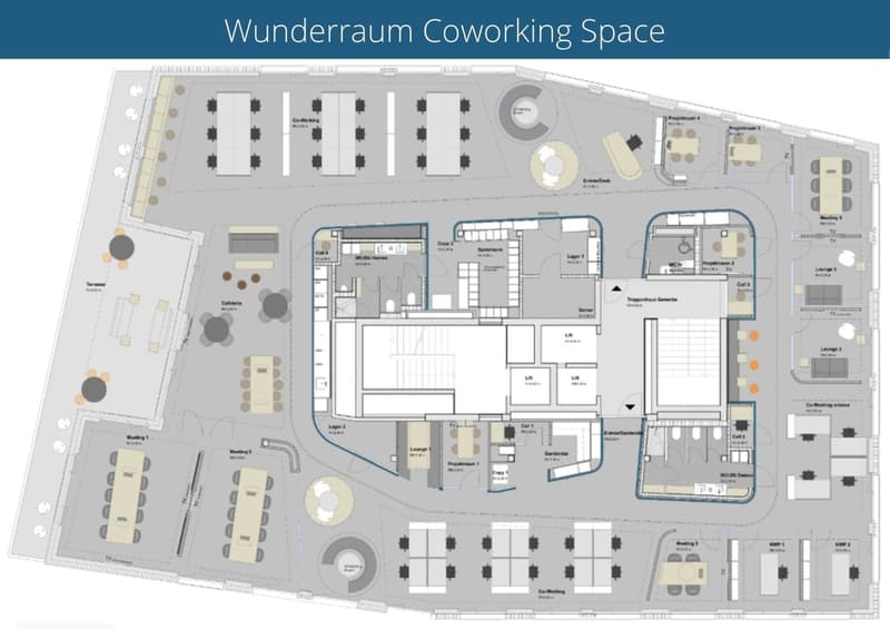 Grundrissplan Office Coworking Meeting Space Wunderraum
