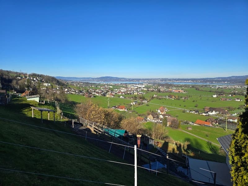 Idyllisch gelegenes Bauland mit Sicht auf den Zürichsee und die Linthebene in Galgenen SZ (1)