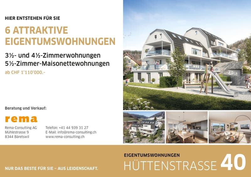 Attraktive 3 1/2 Zimmerwohnung in Bäretswil mit Terrasse und Gartenfläche (1)