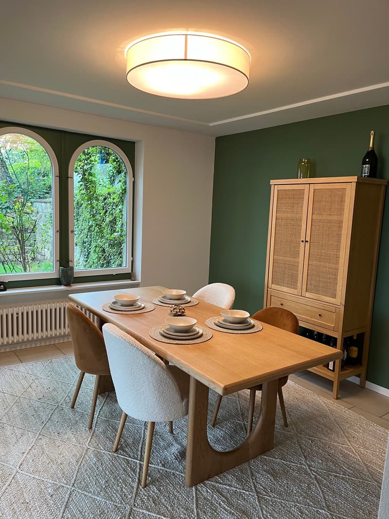 dining room with garden views