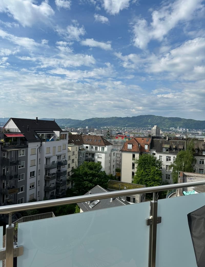 Chice Wohnung mit Alpenblick und zwei Balkonen am Schaffhauserplatz in Zürich (1)