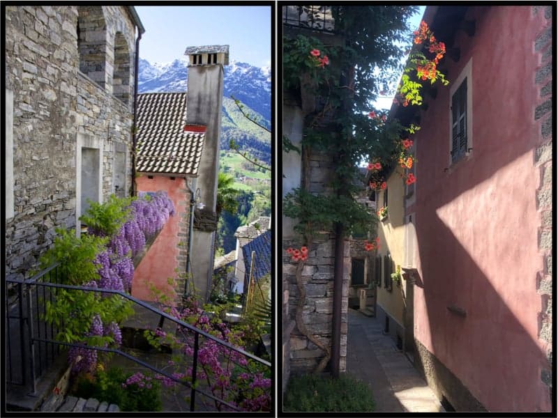 Balkon und Gasse zum Haus
