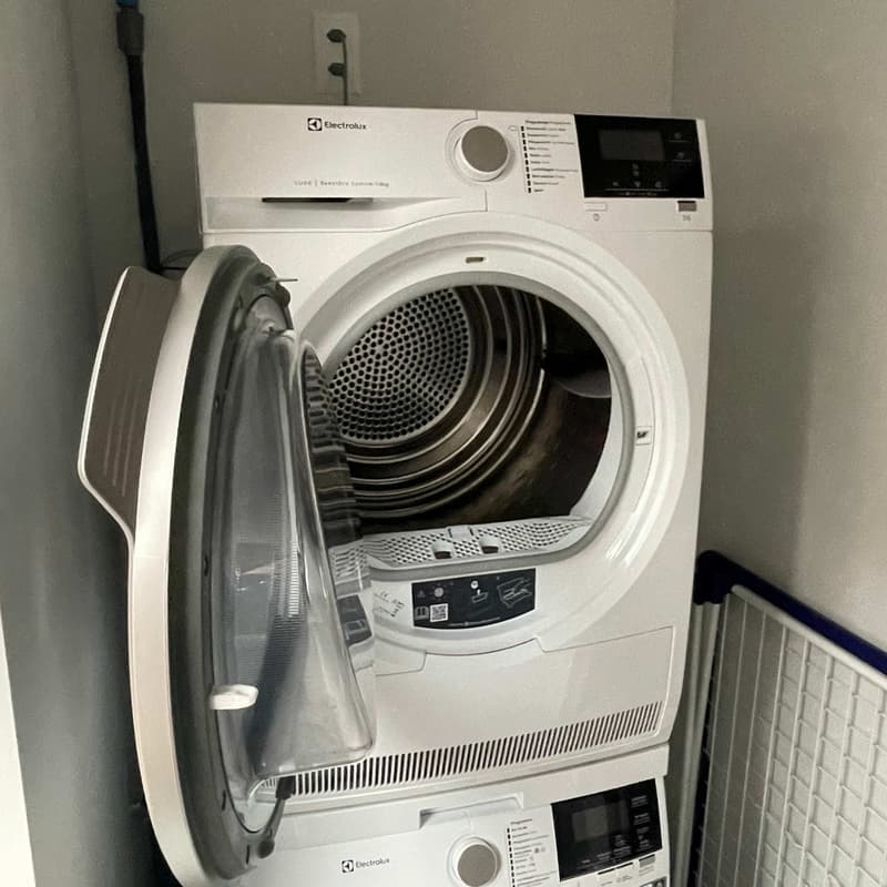 stacked washing machine and dryer