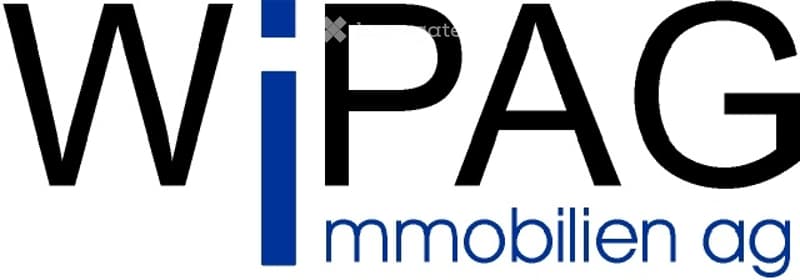 Logo for WIPA G immobiliem ag, in black, white, and blue.