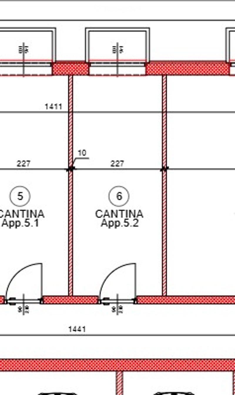 floor plan showing two units, labeled as App. 5.1 and App. 5.2, each with similar layout, both including bedrooms, living areas, bathrooms, and a small storage room