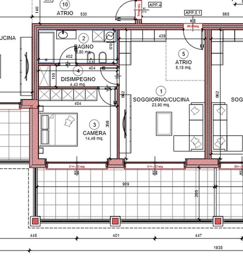 Entrance, bathroom, kitchen, bedroom, hallway