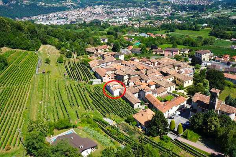 Traditional building, swimming pool, hilly region