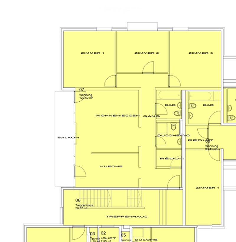 3 bedrooms, living room, dining room, kitchen, bathroom, balcony, staircase, utility room, basement
