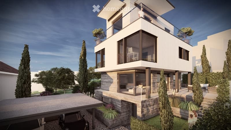 modern style house, 3 floors, carport, balcony on 2nd floor