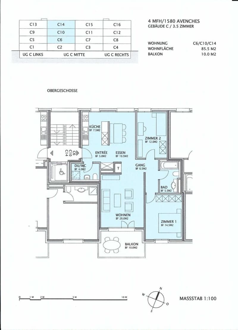 Entrance, Bathroom, Kitchen, Two bedrooms, Living room, Balcony, Stairs
