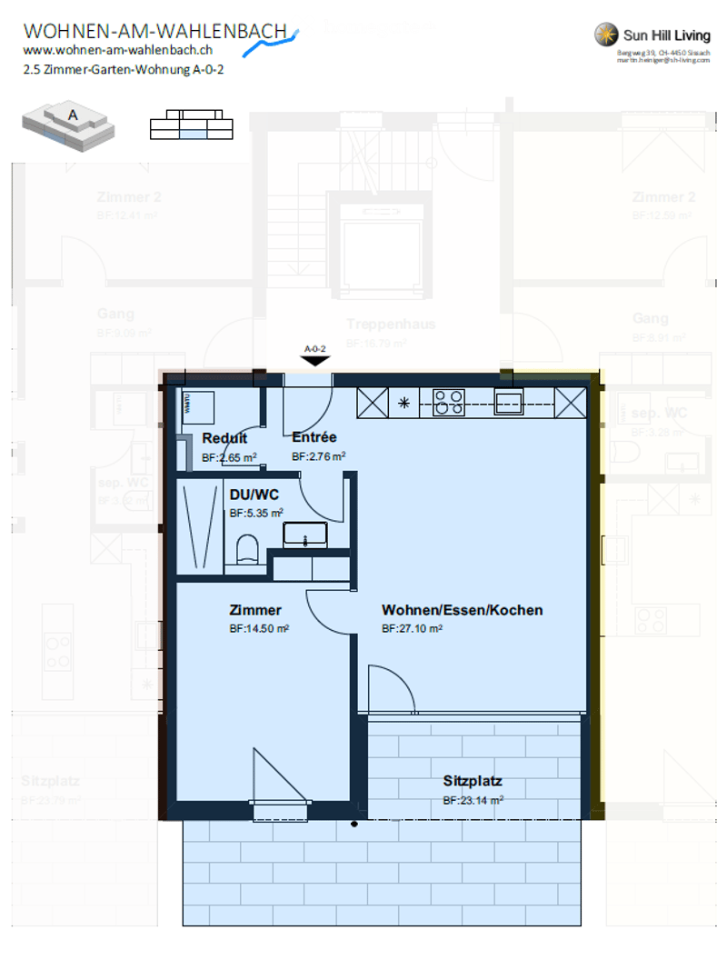 Entrance, bedroom, WC, living/dining/kitchen area, balcony, and sitting area