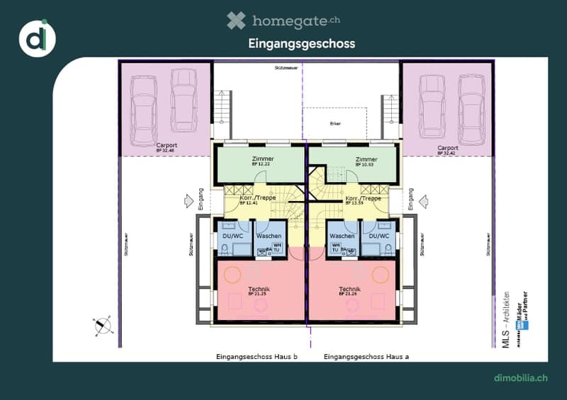 Two entrance hall, Hall, Bedrooms, 2 Bathrooms, Kitchen, Cellar, Storage, Carport, Garage