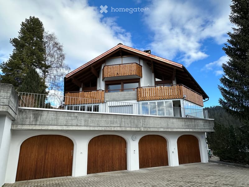2 story house, red brick, white windows, garage, balcony, modern architecture