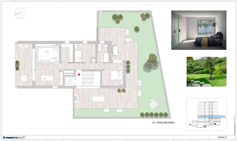 living room, kitchen, 2 bedrooms, 2 bathrooms, balcony