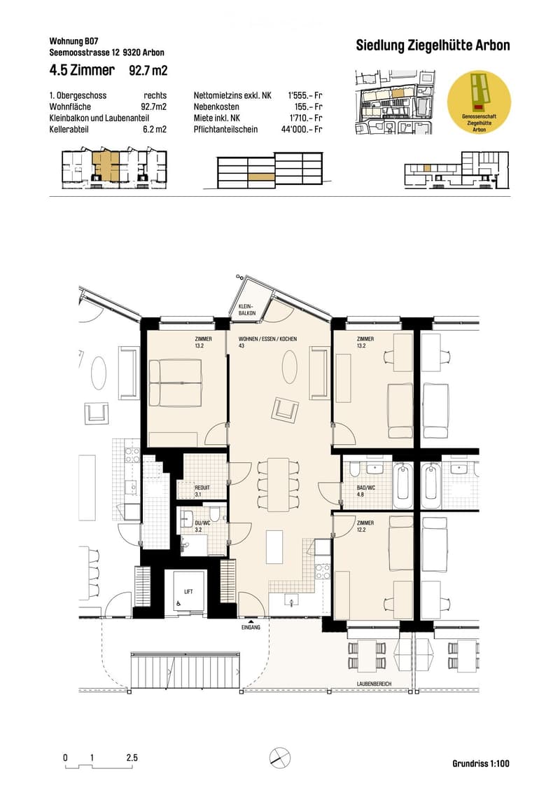 Living room, Kitchen, 3 bedrooms, 2 bathrooms, balcony