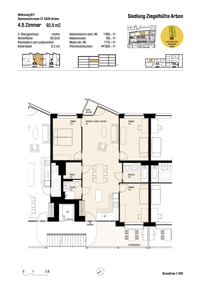Living room, kitchen, 2 bedrooms, bathroom, laundry area, storage, terrace