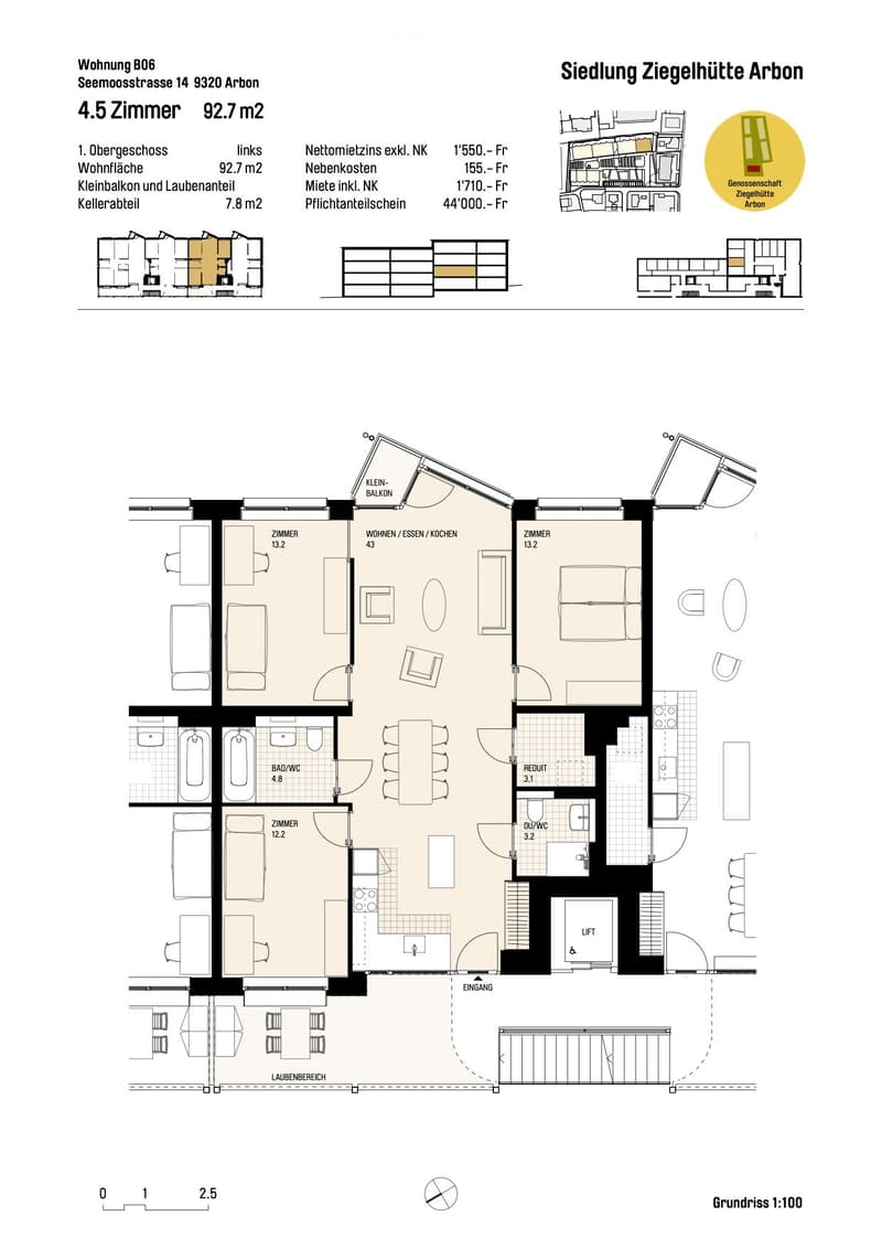 1 upper floor, living room, kitchen, 4 bedrooms, 2 bathrooms, balcony