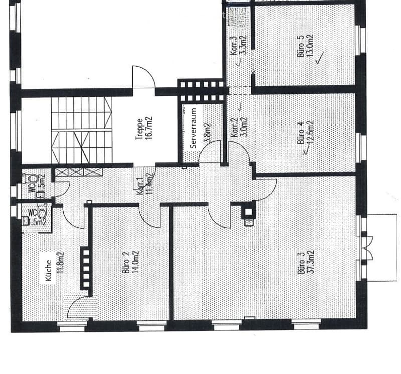living room, kitchen, 3 bedrooms, 2 bathrooms, terrace, staircase