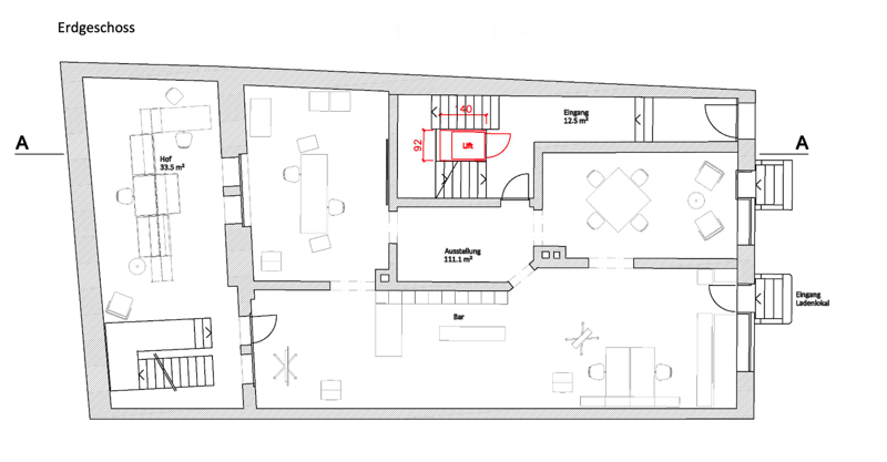 Entrance, living room, kitchen, 2 bedrooms, 2 bathrooms, balcony, lift, bar