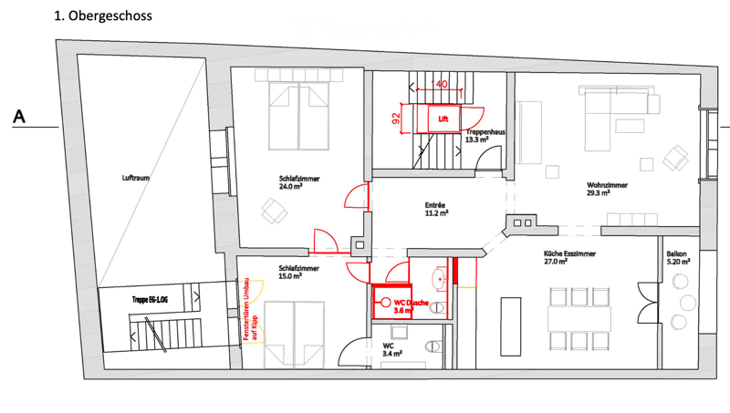 Entrance, living room, kitchen, 2 bedrooms, 2 bathrooms, balcony, lift