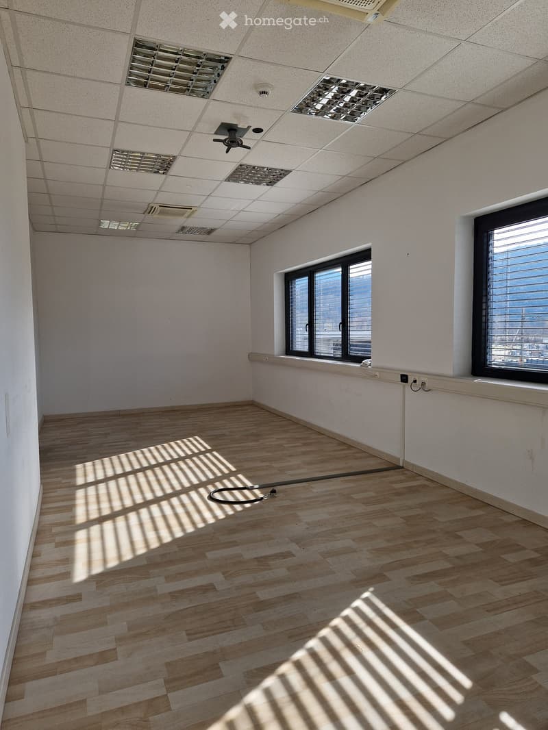 empty room, wooden floor, white walls, two windows with blinds, ceiling with air vents