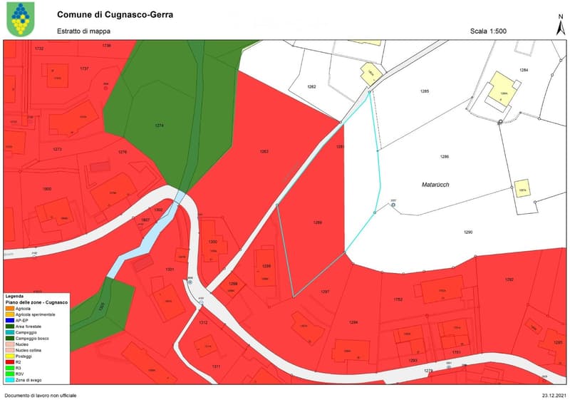 Land use map indicating areas for agriculture, urban areas, forests, waterways, and other classifications.