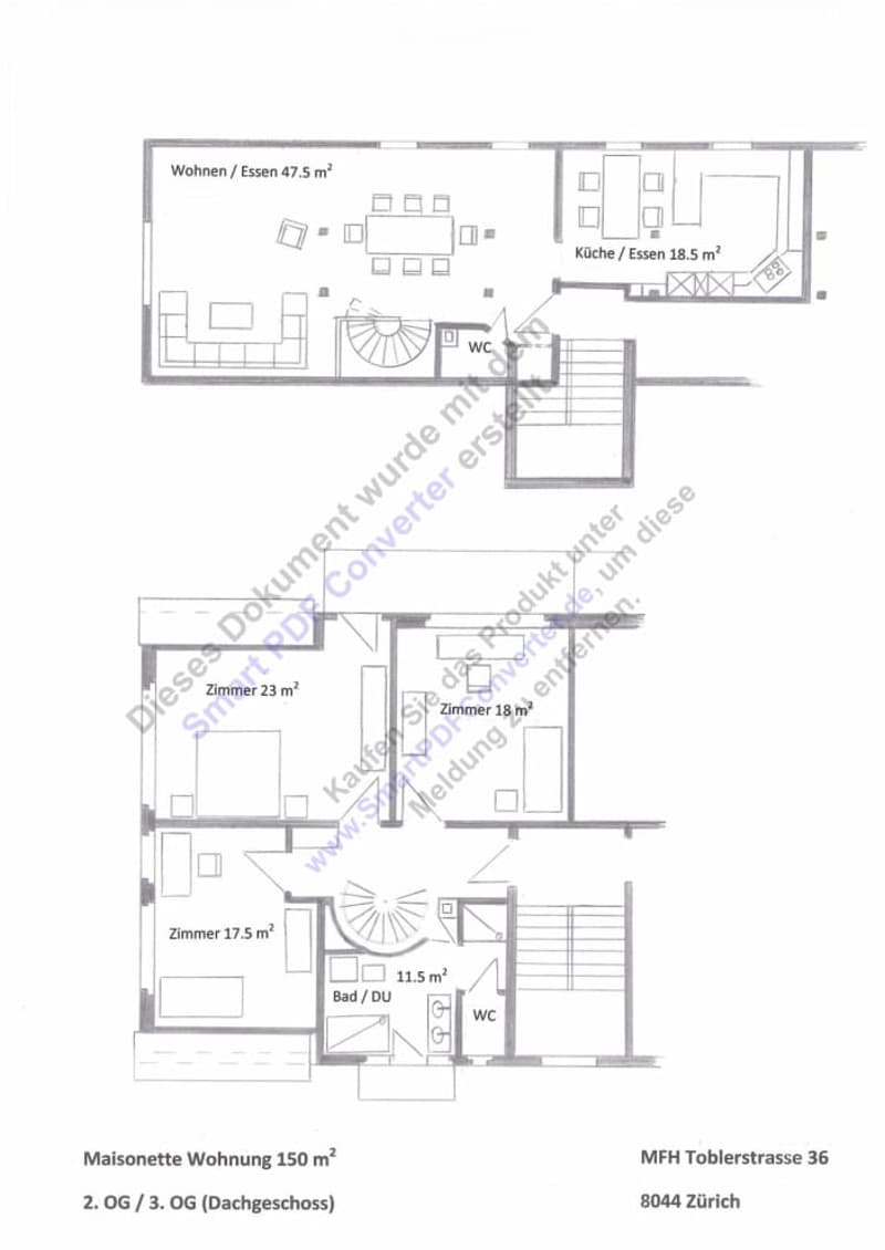 Living room, kitchen, 3 bedrooms, 2 bathrooms, balcony