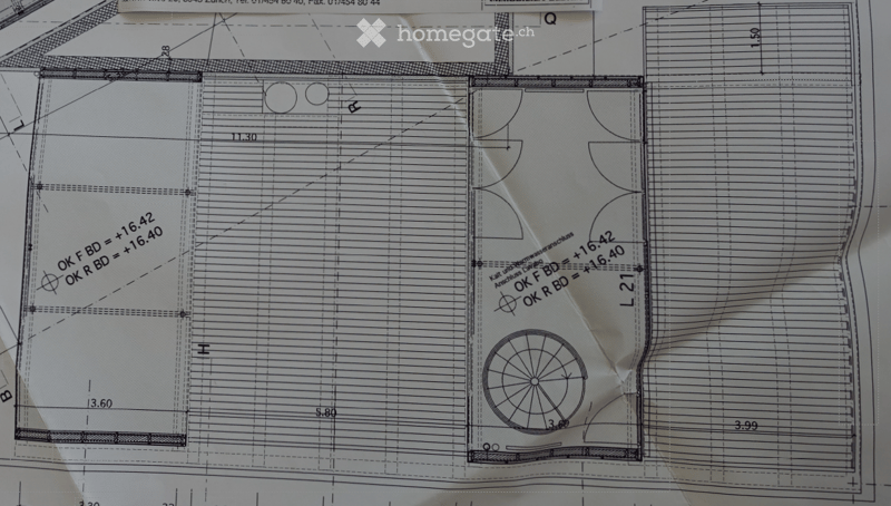 Floor plan with dimensions and annotations, including OK F BD and OK R BD measurements.