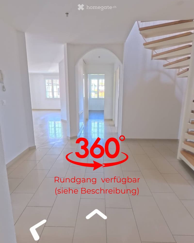 Entrance hall, hallway, staircase, windows, tiled floor