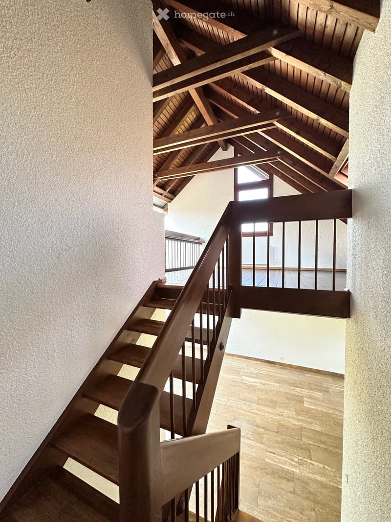 wooden stairs, wooden ceiling, wooden floor