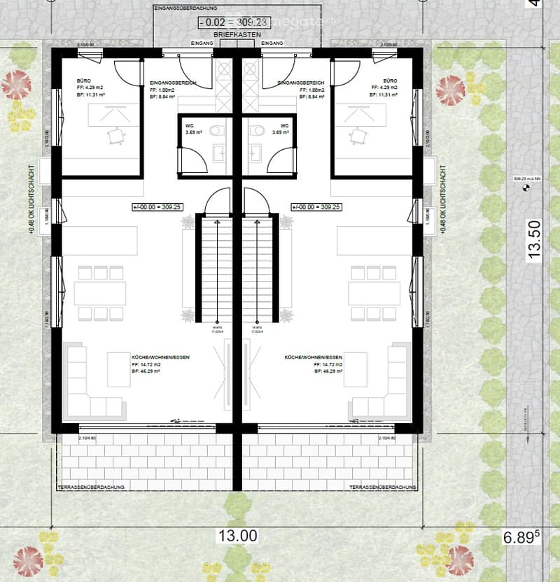 Living room, kitchen, 2 bedrooms, 2 bathrooms, balcony