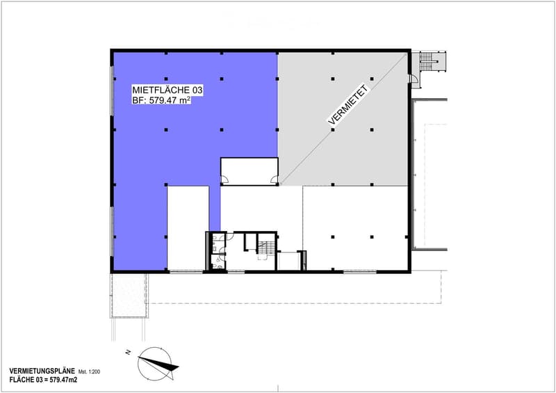 Floor plan layout with living room, kitchen, 2 bedrooms, 1 bathroom, and stairwell