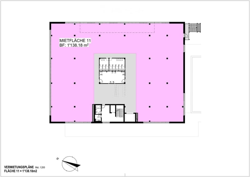 Rentable space on the 11th floor with a size of 1138.18 m2