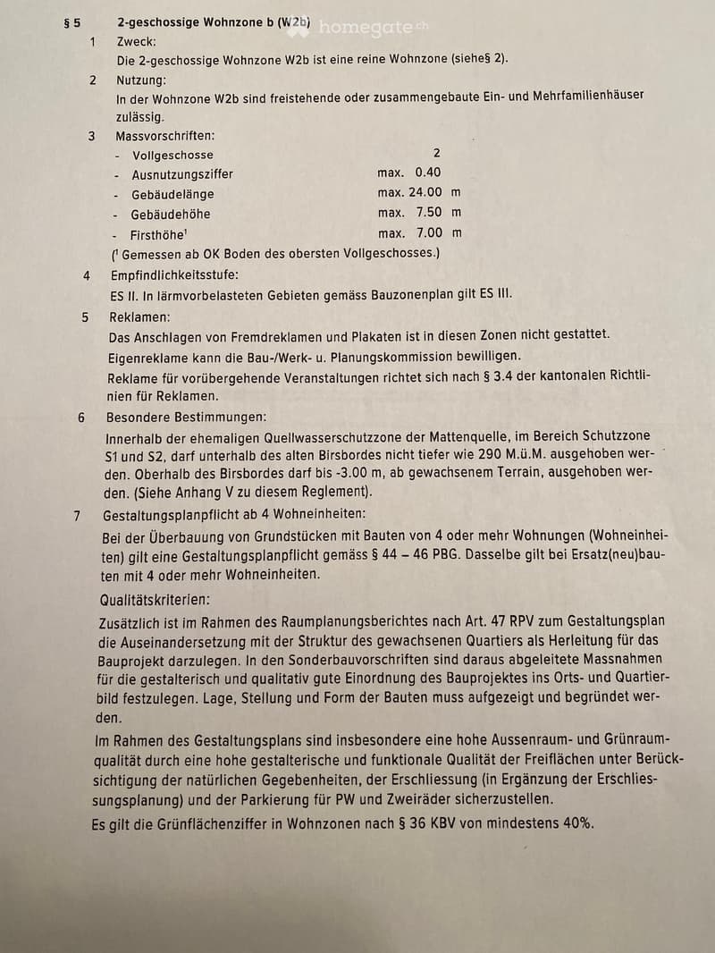 A document describing the specifications and regulations for a two-story residential apartment (W2b) including usage, mass specifications, and design plan requirements.