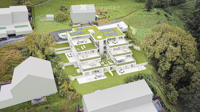 3 story building, solar panels, terraces, swimming pool, parking place