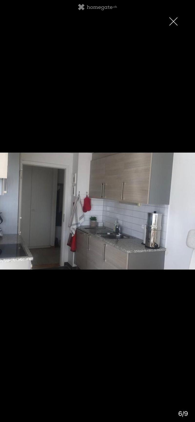 modern kitchen, wooden cabinets, white tiles, sink, faucet, washing machine, countertop, potted plant