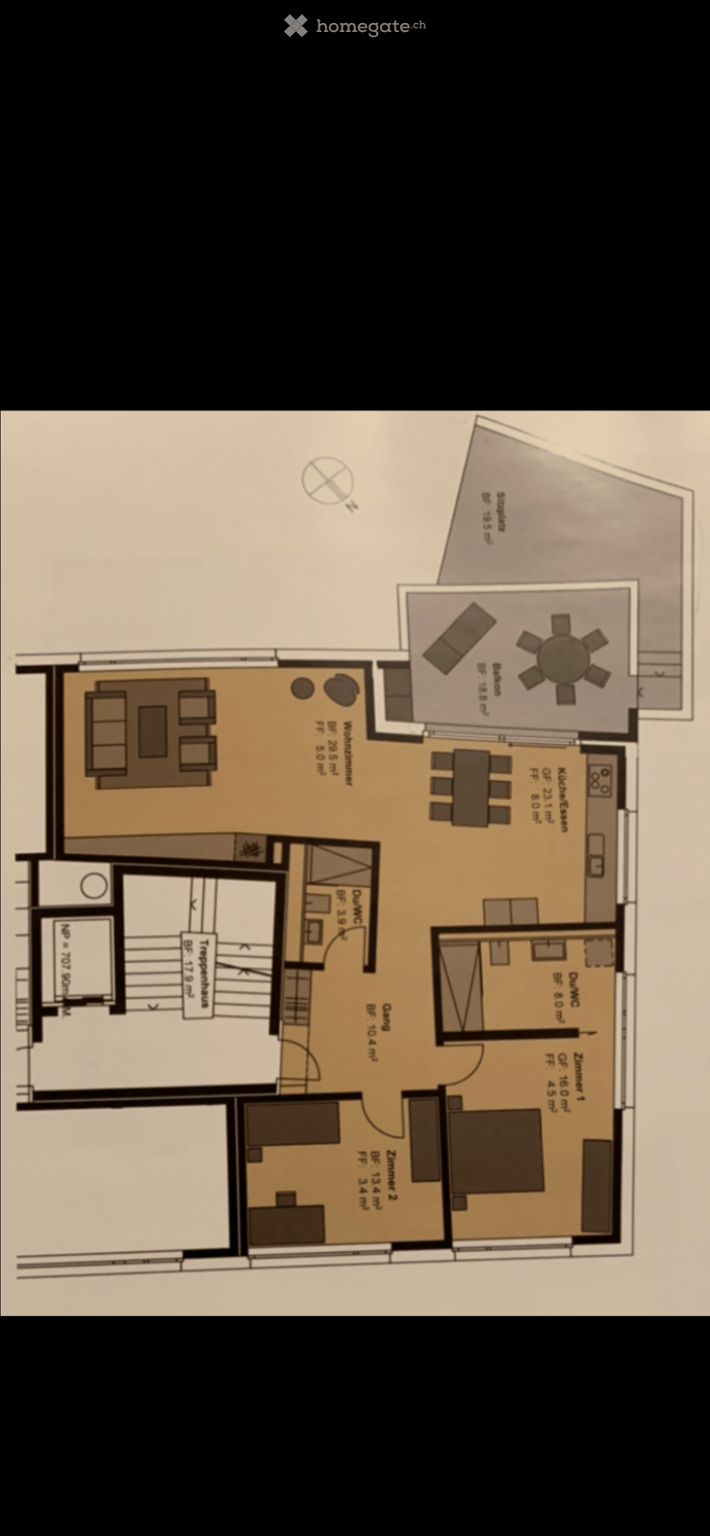 living room, kitchen, 2 bedrooms, 2 bathrooms, balcony