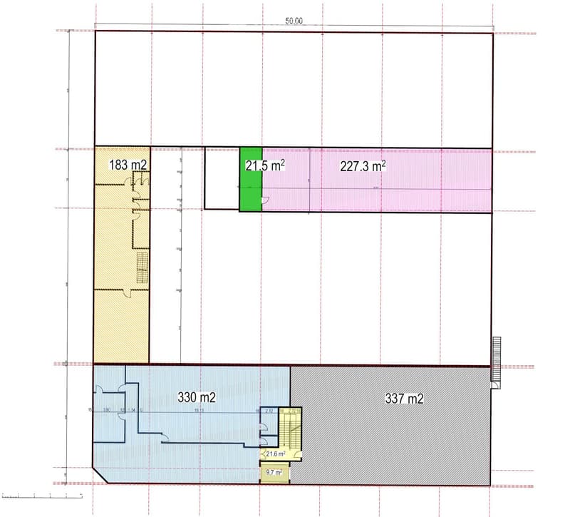 3 different floor plans, labeled with total square meter and individual room measurements