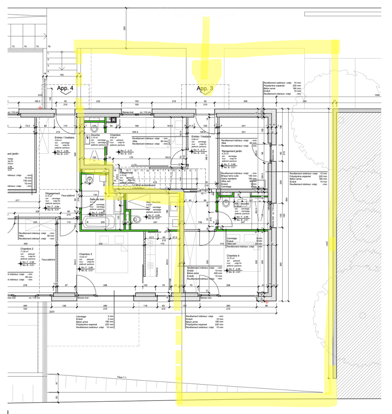 Floor plan showing layout with four rooms, entrance, and bathroom. Dimensions and measurements are provided.