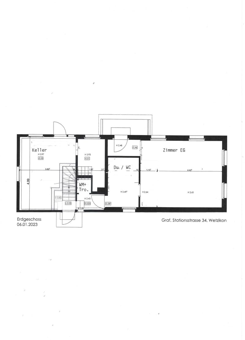 Floor plan showing layout with living room, kitchen, 2 bedrooms, 2 bathrooms, and a cellar.