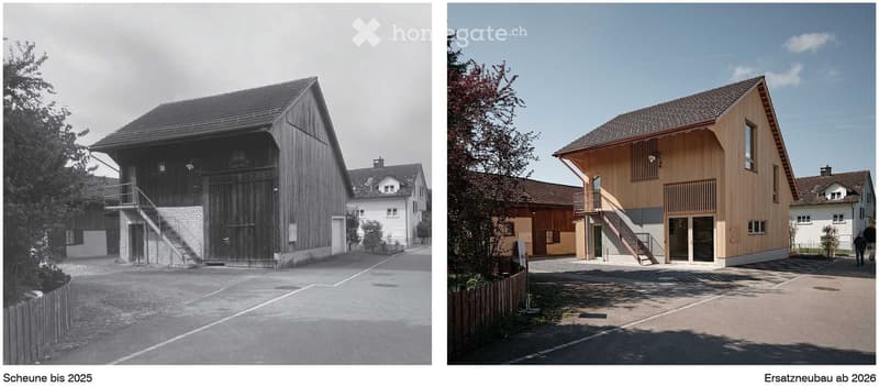 Two images of a house, one before and one after renovation.