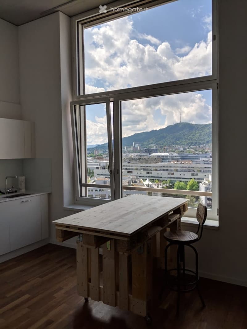 Urbanes Loft-Feeling mit Weitblick: Teilmöbliertes 1.5-Zimmer-Studio in Altstetten (Untermiete) (1)