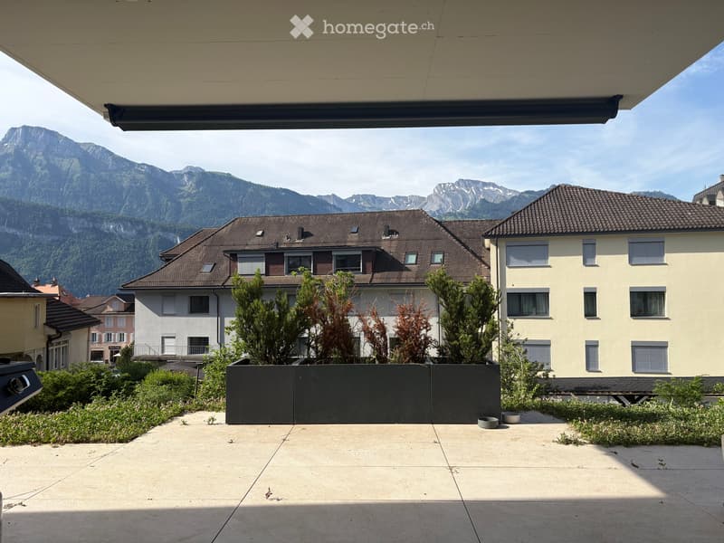 Terrasse mit Bergsicht