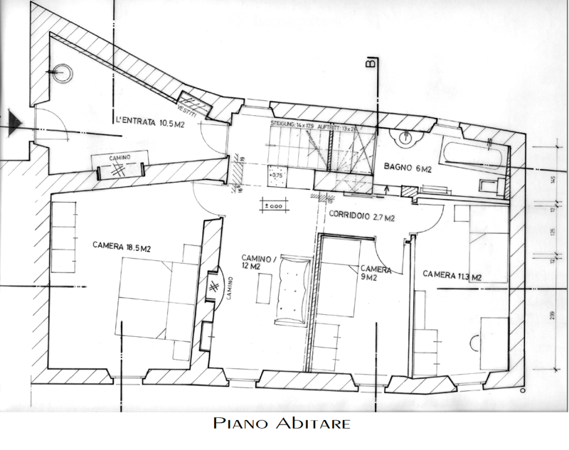 Floor Plan. Floor plan of a residential unit with labeled rooms including entrance, living room, bedrooms, bathroom, and hallway.