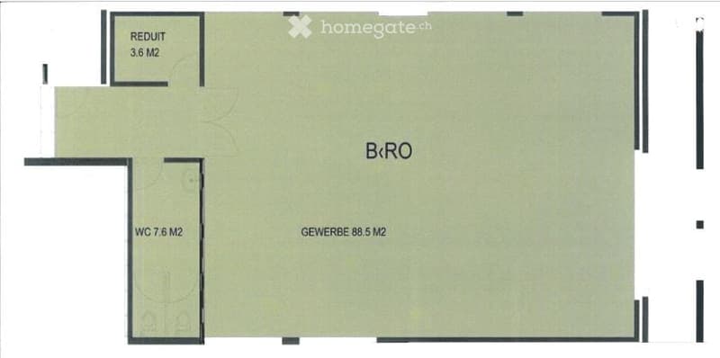 Reduction area, bedroom, reduction area, WC, main area