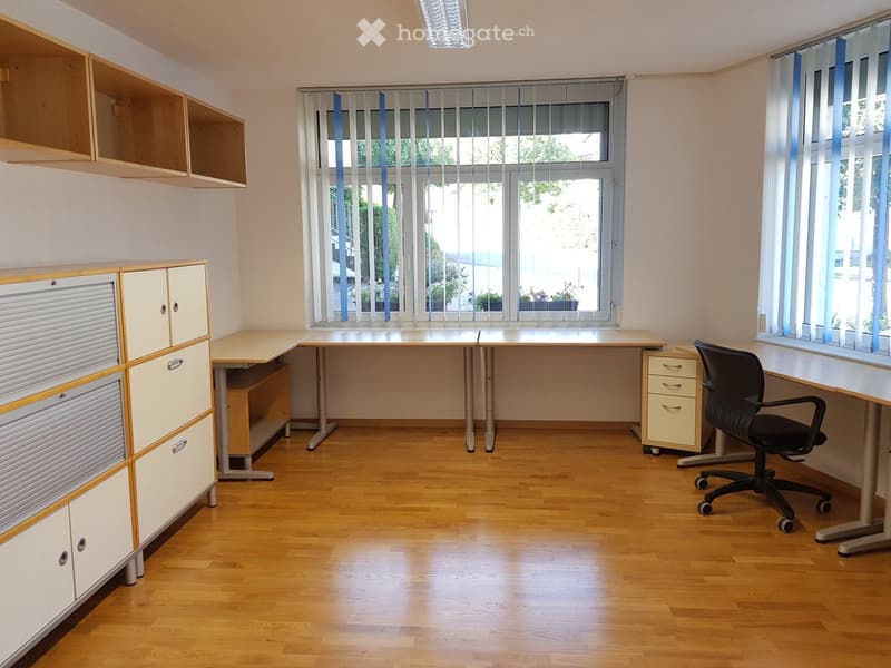 desk, chair, windows, cabinets, wooden floor