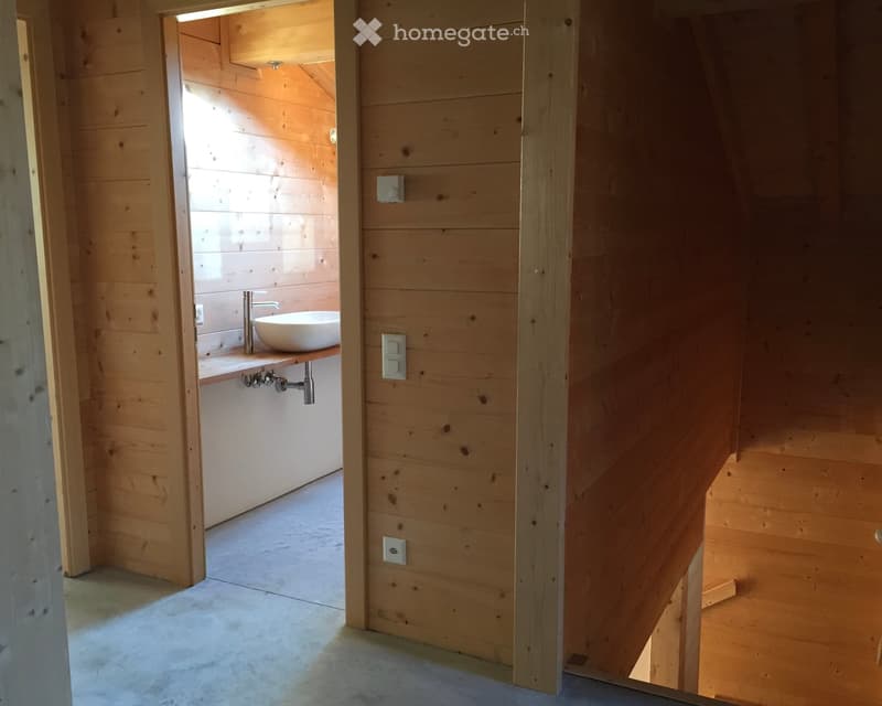 bathroom, white sink, wooden walls, tiled floor, power outlet
